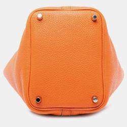 Pre Owned Hermes Picotin Lock 18 Orange Clemence Bag
