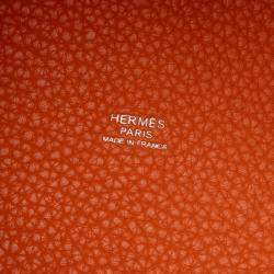 Pre Owned Hermes Picotin Lock 18 Orange Clemence Bag