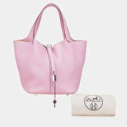 Pre Owned Hermes Picotin Lock 22 Pink Clemence Bag