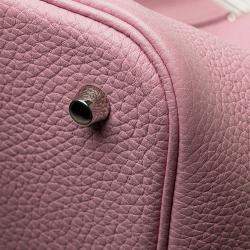 Pre Owned Hermes Picotin Lock 22 Pink Clemence Bag
