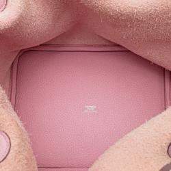 Pre Owned Hermes Picotin Lock 22 Pink Clemence Bag