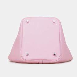 Pre Owned Hermes Picotin Lock 22 Pink Clemence Bag