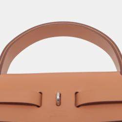 Pre Owned حقيبة هيرمس هيرباغ جلد فاكي هانتر تويل إتش بني أزرق 31 بسحاب