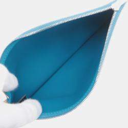 Pre Owned حقيبة هيرمس هيرباغ جلد فاكي هانتر تويل إتش بني أزرق 31 بسحاب