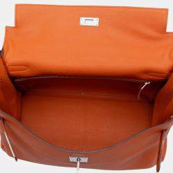 Pre Owned Hermes Orange Togo Kelly II Retourne 35