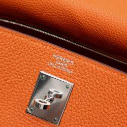 Pre Owned Hermes Orange Togo Kelly II Retourne 35