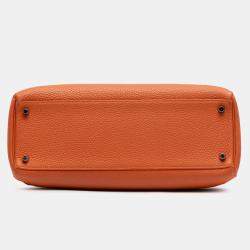 Pre Owned Hermes Orange Togo Kelly II Retourne 35