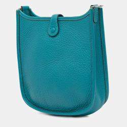 Pre Owned Hermes Blue Clemence Evelyne TPM