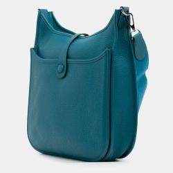 Pre Owned Hermes Blue Clemence Evelyne III 29