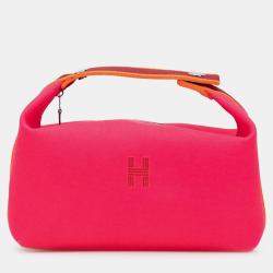 مملوكة مسبقًا Hermes Pink Large Toile Bride A Brac Case