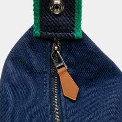 مملوكة مسبقًا Hermes Blue Green Small Toile Bride A Brac Case