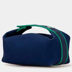 مملوكة مسبقًا Hermes Blue Green Small Toile Bride A Brac Case