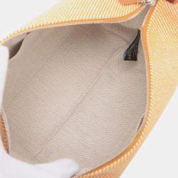 Pre Owned حافظة هيرميس برود أ براك أو كاري صوف برتقالي صغير