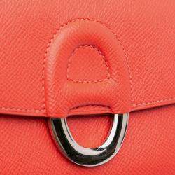 Pre Owned Hermes Red Epsom Cherche Midi Clutch 22