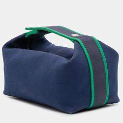 Pre Owned <p>حقيبة هيرمس براد أ براك قماش أزرق/أخضر صغير</p>