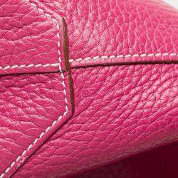 Pre Owned Hermes Brown/Dark Pink Reversible Clemence Double Sens 36