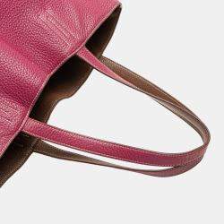 Pre Owned Hermes Brown/Dark Pink Reversible Clemence Double Sens 36