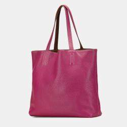 Pre Owned Hermes Brown/Dark Pink Reversible Clemence Double Sens 36