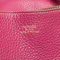 Pre Owned Hermes Brown/Dark Pink Reversible Clemence Double Sens 36