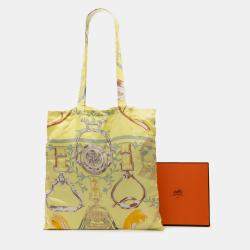 مملوكة مسبقًا Hermes Yellow Etriers Silk So Tote