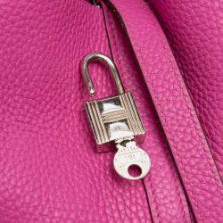 Pre Owned Hermes Pink Clemence Picotin Lock 18