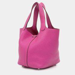 Pre Owned Hermes Pink Clemence Picotin Lock 18
