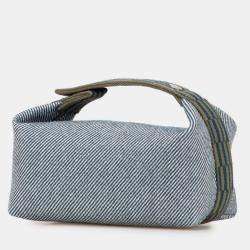 Pre Owned Hermes Blue Green Small Wool Bride A Brac H Natte Case