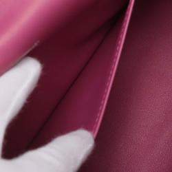 Pre Owned Hermes Rose Pourpre Swift Kelly Pochette 22