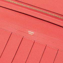مملوكة مسبقًا Hermes Red Epsom Bearn Wallet
