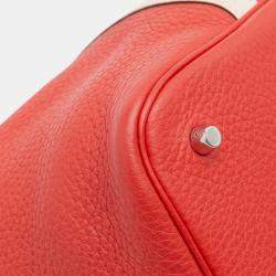 Pre Owned حقيبة هيرمس بيسوتين قفل 22 كليرمون وهيرمس بيكولور أحمر سويفت