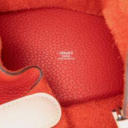 Pre Owned حقيبة هيرمس بيسوتين قفل 22 كليرمون وهيرمس بيكولور أحمر سويفت
