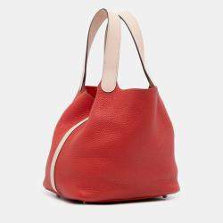 Pre Owned حقيبة هيرمس بيسوتين قفل 22 كليرمون وهيرمس بيكولور أحمر سويفت