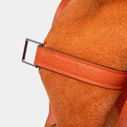 Pre Owned Hermes Orange Clemence Picotin Lock 18