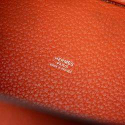 Pre Owned Hermes Orange Clemence Picotin Lock 18