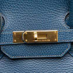 Pre Owned حقيبة هيرمس بيركين ريتورني توغو أزرق 35