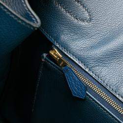 Pre Owned حقيبة هيرمس بيركين ريتورني توغو أزرق 35