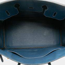Pre Owned حقيبة هيرمس بيركين ريتورني توغو أزرق 35
