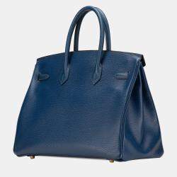 Pre Owned حقيبة هيرمس بيركين ريتورني توغو أزرق 35