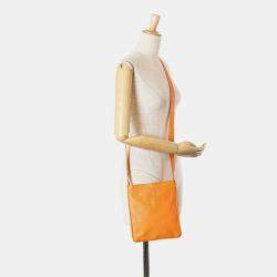Pre Owned Hermes Orange Milo Clou de Selle Crossbody