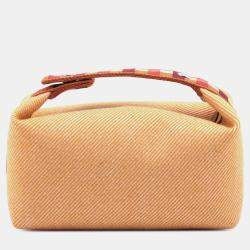 Pre Owned Hermes Orange Small Wool Bride a Brac Au Carre Case