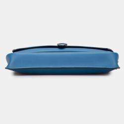 Pre Owned Hermes Blue Togo Steve Light Junior Messenger