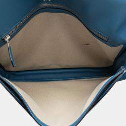 Pre Owned Hermes Blue Togo Steve Light Junior Messenger