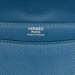 Pre Owned Hermes Blue Togo Steve Light Junior Messenger