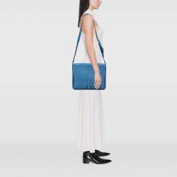 Pre Owned Hermes Blue Togo Steve Light Junior Messenger