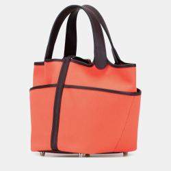 مملوكة مسبقًا حقيبة هيرمس بيكوتين لوك 18 كارجو غولاند وسويفت تويل وردي أحمر