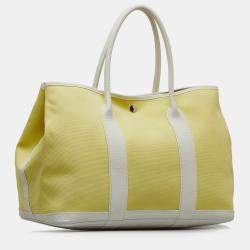 مملوكة مسبقًا حقيبة هيرمس "جاردن بارتي 36" توال ونيقوندا أبيض وأصفر