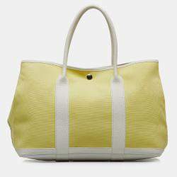 مملوكة مسبقًا حقيبة هيرمس "جاردن بارتي 36" توال ونيقوندا أبيض وأصفر