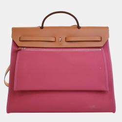 مملوكة مسبقًا حقيبة هيرمس هيرباغ زيب بني وردي 39