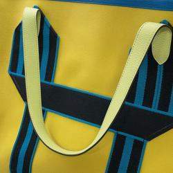 Pre Owned Hermes Lime, Vert Absinthe, Blue Hydra, and Blue Indigo Toile and Clemence Pursangle Tote