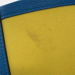 Pre Owned Hermes Lime, Vert Absinthe, Blue Hydra, and Blue Indigo Toile and Clemence Pursangle Tote